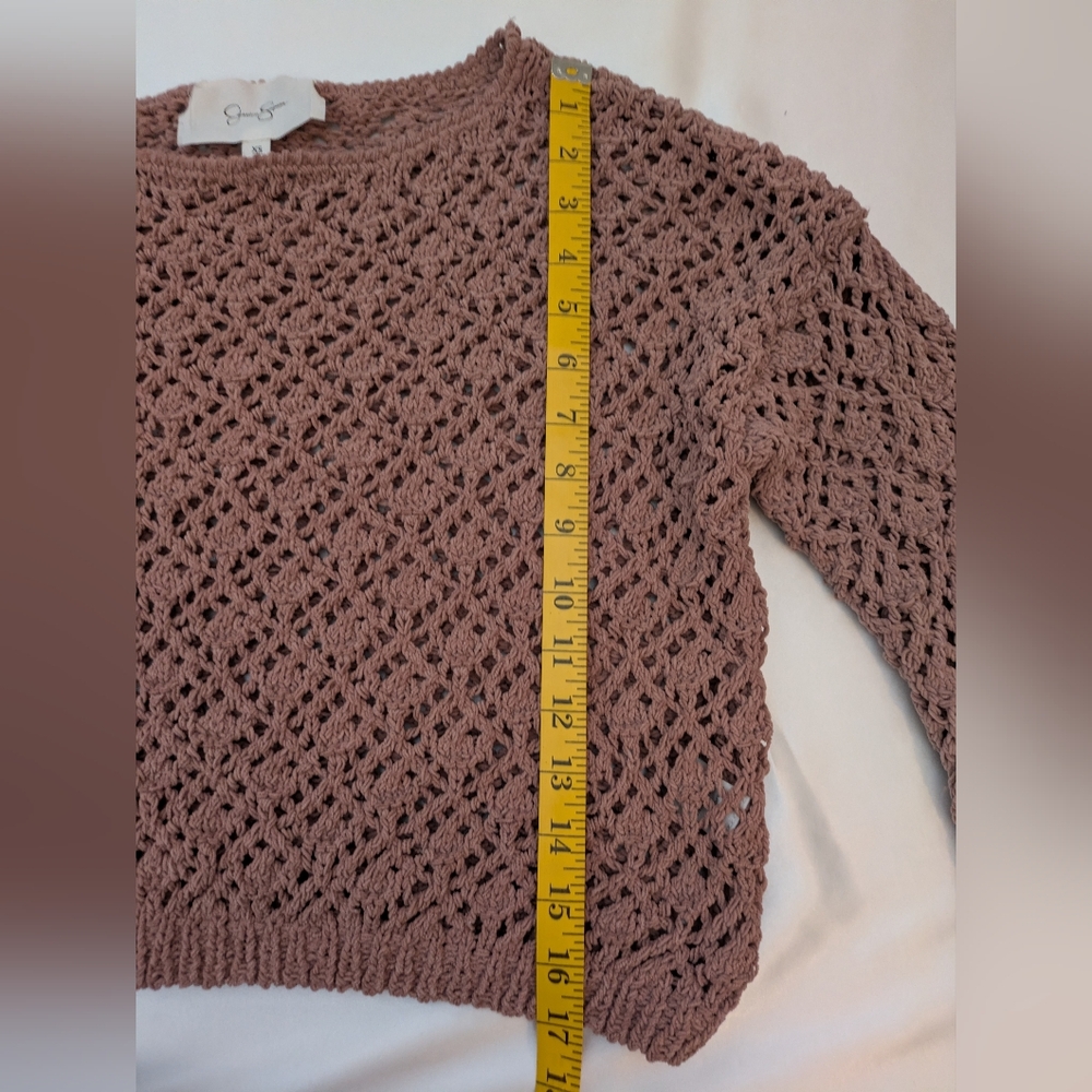 Jessica Simpson Dusty Pink Open-Knit Sweater - Picture 5 of 6